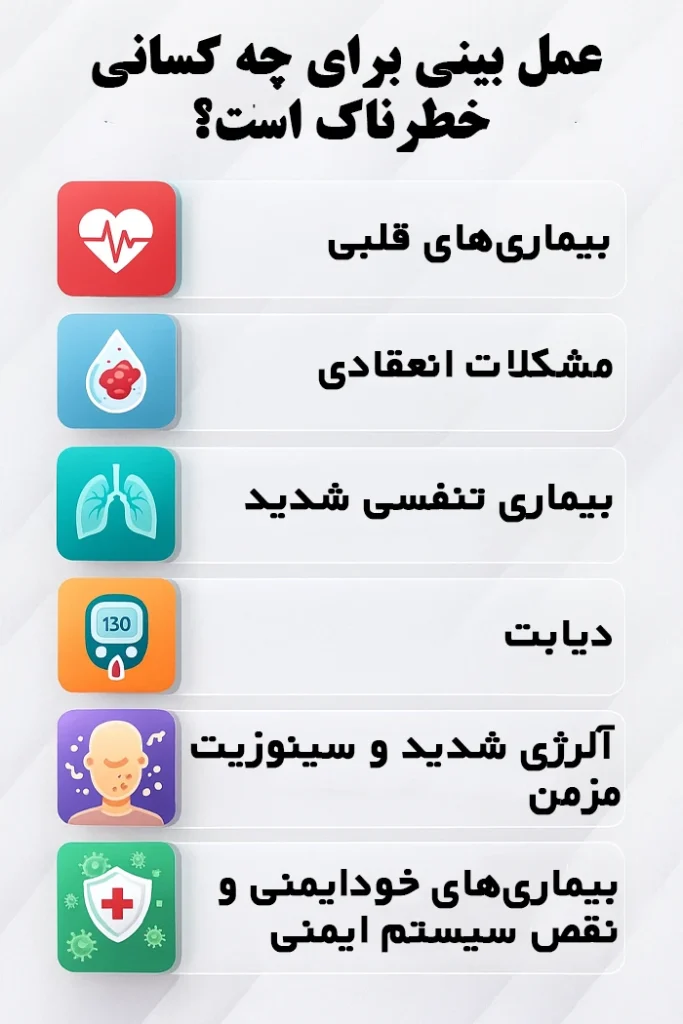 عمل بینی برای چه کسانی خطرناک است